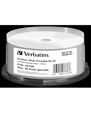 VERBATIM BD-R(25-pack)Blu-Ray/spindle/6x/25GB/Printable/No ID nr 2