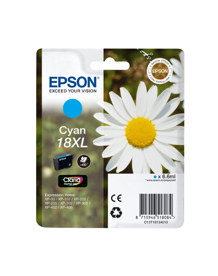 Tusz Epson CLARIA Home 18XL - cyjan główny