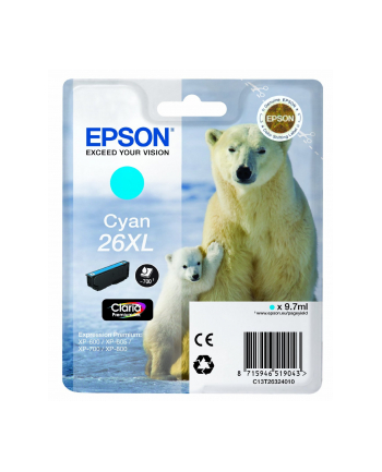 Tusz Epson CLARIA Premium 26XL - cyjan nr 1
