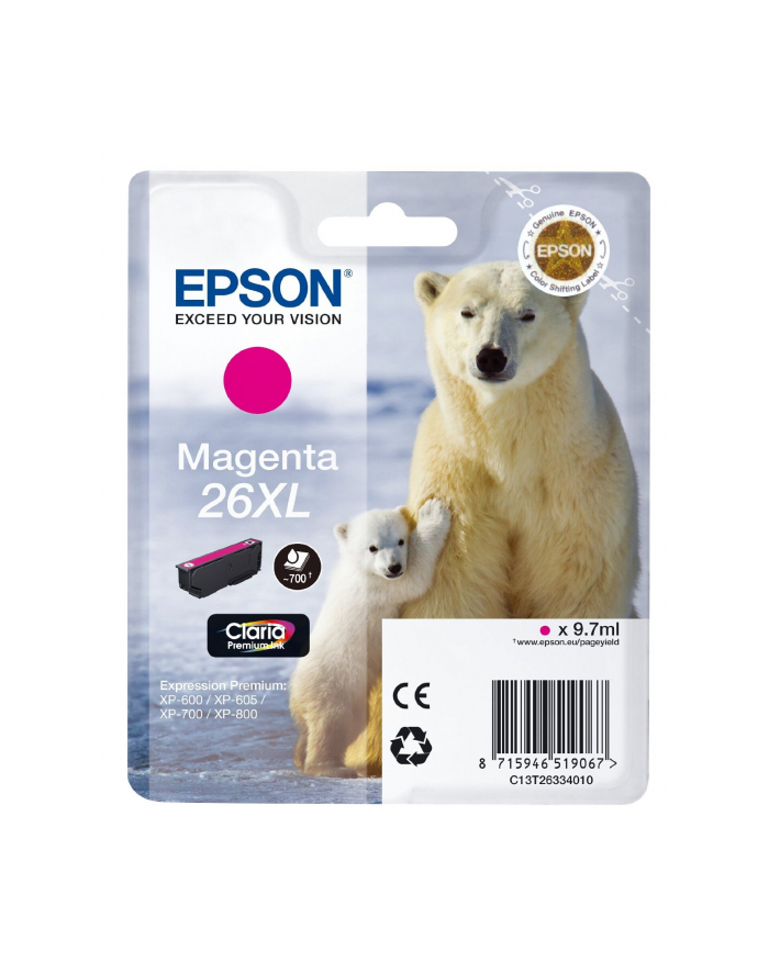 Tusz Epson CLARIA Premium 26XL - magenta główny