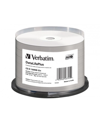 Dysk CD-R Verbatim 52x Cake 50 DL AZO 43745 nr 2
