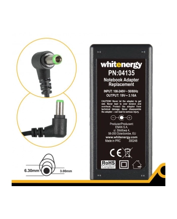 Whitenergy zasilacz 19V/3.16A 60W wtyczka 6.3x3.0mm Toshiba nr 2