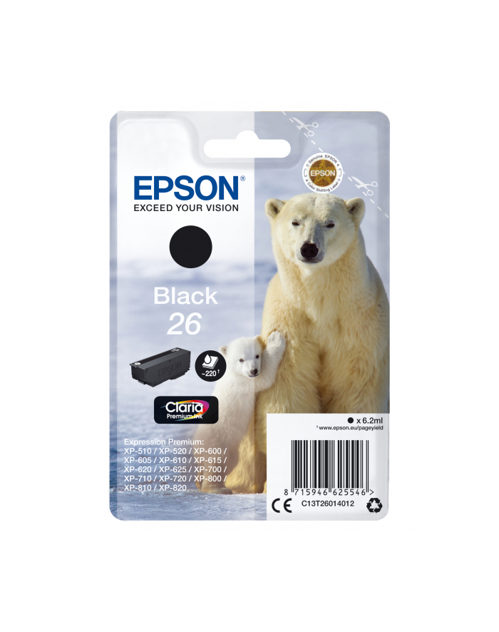 Tusz Epson T2601 black Claria | 6,2 ml |XP-600/700/800 główny