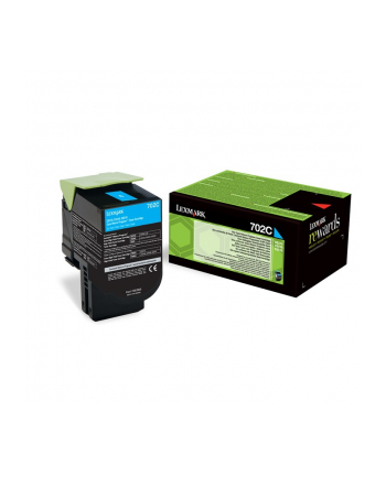 Toner Lexmark 702C |cyan | zwrotny | 1000 str.| CS310dn / CS310n / CS410dn / CS4