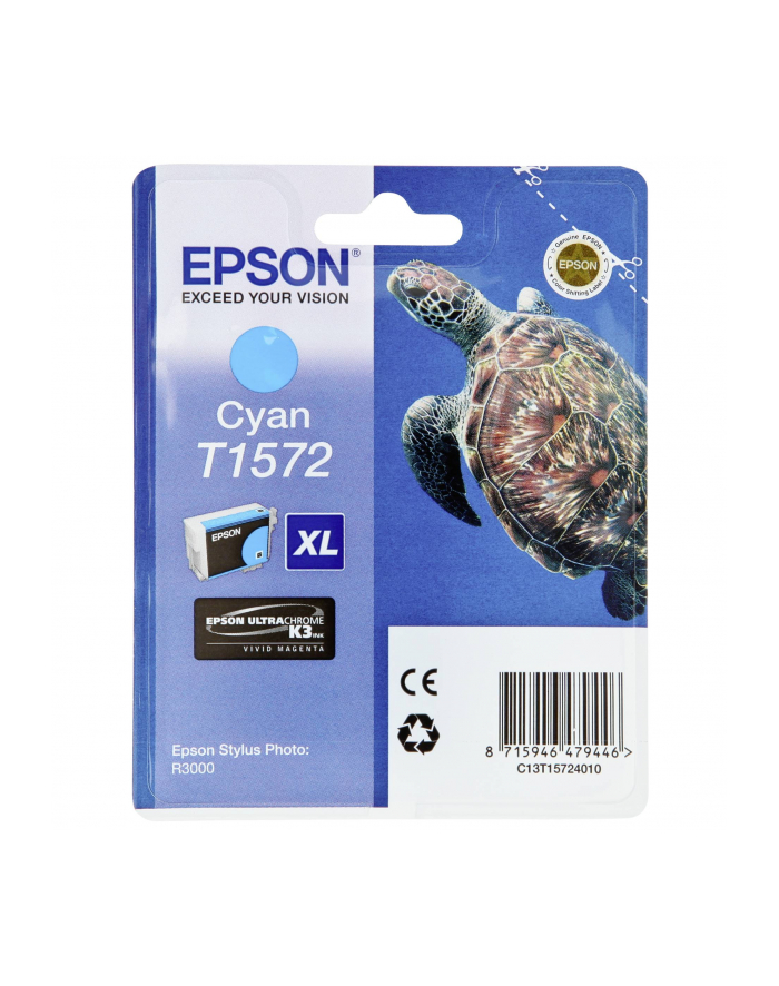 Tusz Epson T1572 Cyan | 25,9 ml | R3000 główny