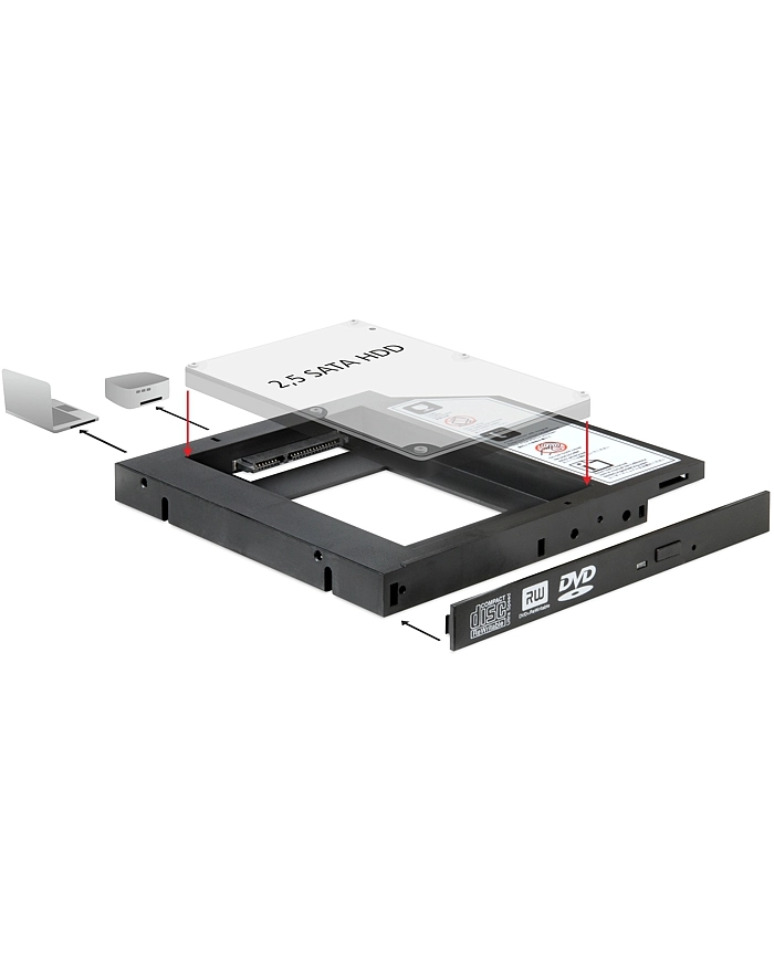 ADAPTER RAMKA 5,25”>HDD2,5” SLIM SATA (SSD 22pin) DELOCK główny