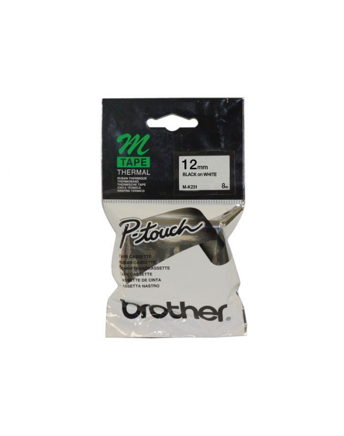 Taśma Brother 12mm BLACK ON WHITE TAPE główny