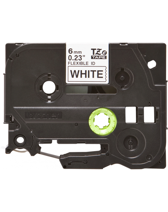 Taśma Brother 6mm BLACK  ON WHITE FLEXIBLE ID główny