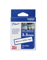 Taśma Brother 3.5mm BLACK  ON WHITE NON LAMINATED - nr 35