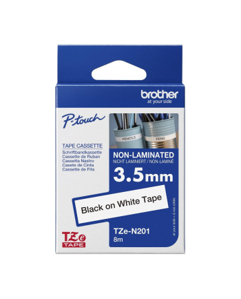 Taśma Brother 3.5mm BLACK  ON WHITE NON LAMINATED