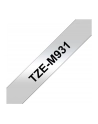 Taśma Brother 12mm BLACK ON SILVER (MAT) TAPE/METALIC - nr 26