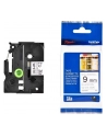 Taśma Brother 9mm BLACK  ON WHITE  NON LAMINATED - nr 26
