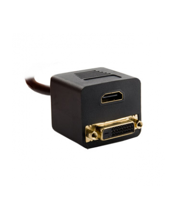 4World Adapter DVI-D [M] (24+1) > HDMI [F] + DVI-D [F] (24+1), czarny