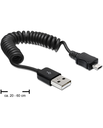 KABEL USB AM-MICRO 2.0 SPIRALA 20-60CM DELOCK