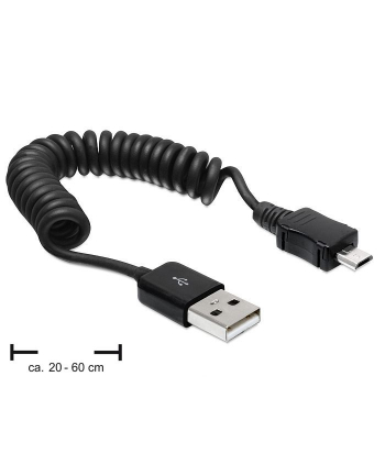 KABEL USB AM-MICRO 2.0 SPIRALA 20-60CM DELOCK