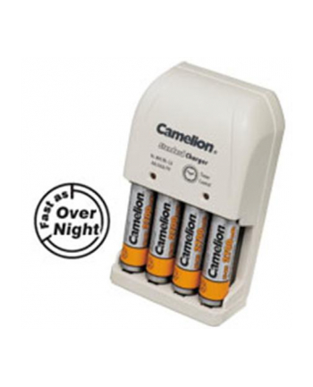 Camelion Overnight Charger BC-0904S (without batteries), Plug-in Charger for 2 or 4 NI-MH/NI-Cd AA/AAA or 1-2 x 9-Volt-Block/ LED Indicators/ Low Charge Current for Longer Battery Life/ Reverse Polarity Protection/ 0 Voltage Jump Start