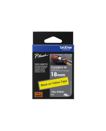 BROTHER TAŚMA LAM. ELAST. 18MM/8M CZARNY/ŻÓŁTY