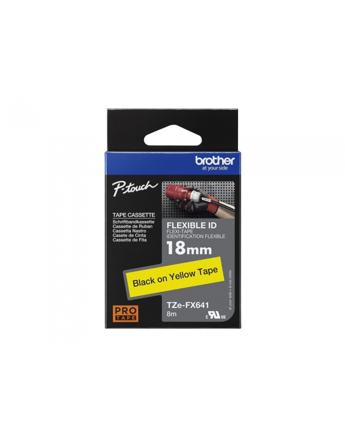 BROTHER TAŚMA LAM. ELAST. 18MM/8M CZARNY/ŻÓŁTY główny