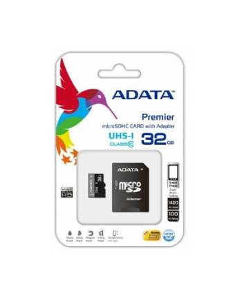 ADATA karta pamięci micro SDHC UHS-I 32GB (Video Full HD)+ SDHC Adapter