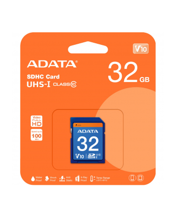 ADATA karta pamięci 32GB SDHC UHS-1 Class 10 (Transfer do 30MB/s) HD PHOTO/VIDEO nr 1