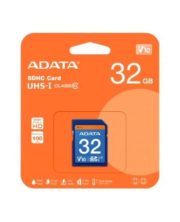 ADATA karta pamięci 32GB SDHC UHS-1 Class 10 (Transfer do 30MB/s) HD PHOTO/VIDEO nr 1