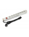 Listwa zasilająca PDU 19'''', 1U, 8 gniazd 2P+Z, 16A, 4000W aluminiowa, wyłącznik, 1,8m - nr 1
