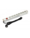 Listwa zasilająca PDU 19'''', 1U, 8 gniazd 2P+Z, 16A, 4000W aluminiowa, wyłącznik, 1,8m - nr 8
