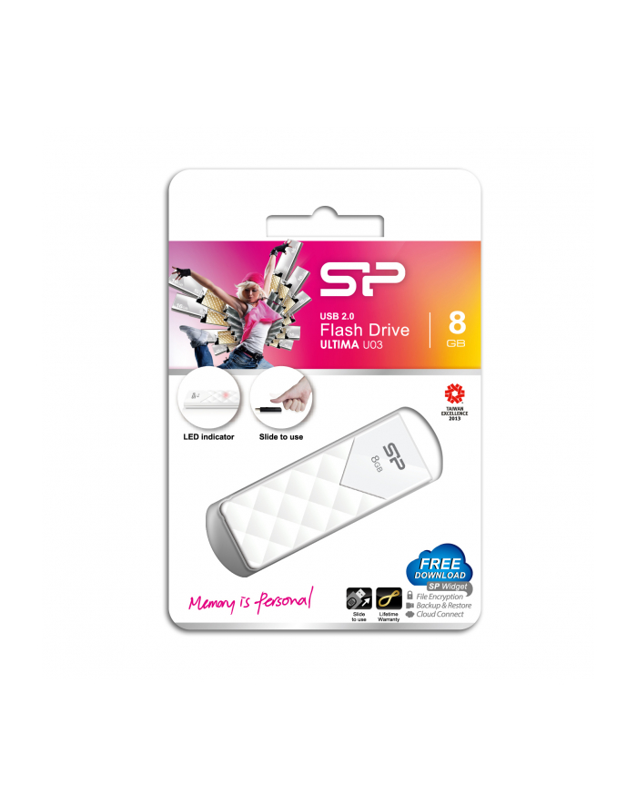 ULTIMA U03 8GB USB 2.0 LUX/LED/WHITE główny