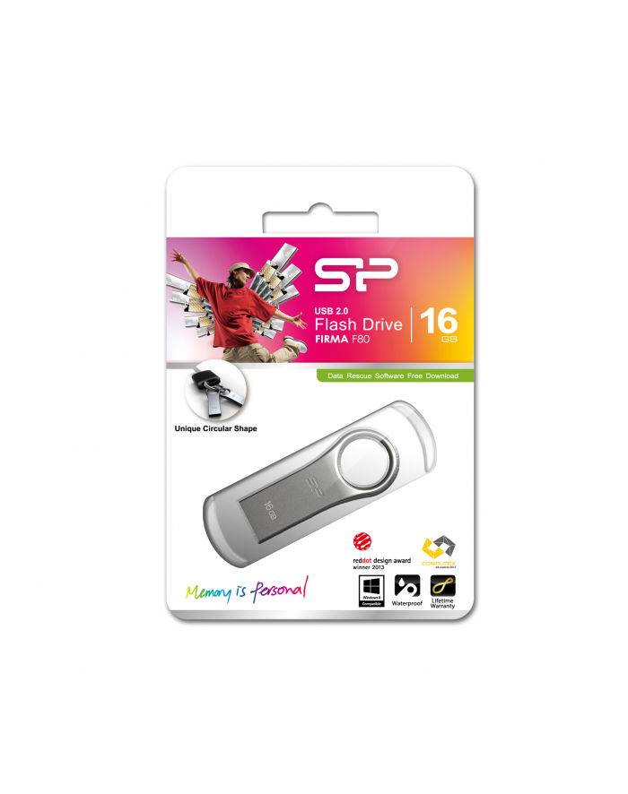 FIRMA F80 16GB USB 2.0 METAL/SILVER WATER,DUST,SHOCK,VIBRA.PROOF główny