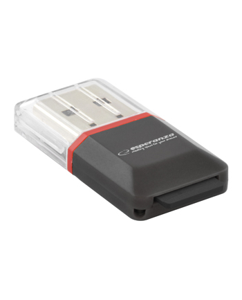 ESPERANZA Czytnik Kart MicroSD EA134K | Czarny| USB 2.0 | (MicroSD Pen Drive)