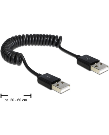 Kabel USB AM-AM Spirala 20-60cm