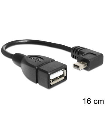 Kabel USB Mini B(M) kątowy->A(F) OTG 16cm nr 1