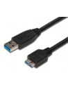 Kabel USB3.0 SuperSpeed, USB A wtyk / USB B Micro wtyk, Cu AWG 28, 2x ekranowane, dł. 1.0m - nr 16