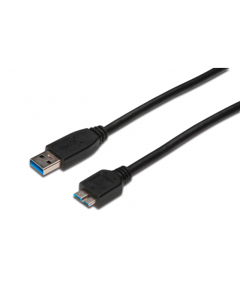 Kabel USB3.0 SuperSpeed, USB A wtyk / USB B Micro wtyk, Cu AWG 28, 2x ekranowane, dł. 1.0m