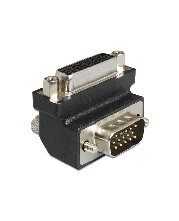 Delock Adapter DVI-I (F)(24+5) > VGA (M), kątowy 90°