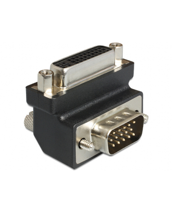 Delock Adapter DVI-I (F)(24+5) > VGA (M), kątowy 90°