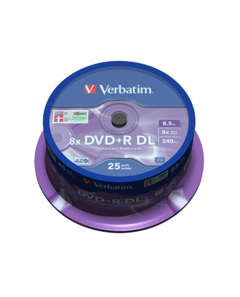 DVD+R DL Verbatim [ spindle 25 | 8,5GB | 8x |  MATT SILVER ] nr 1