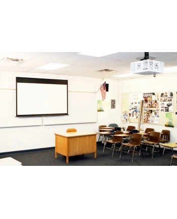 Elite Screens M100HSR-PRO Manual Pull Down Screen 100'' 16:9 / Diagonal 254cm, W 221,0cm x H 124,5cm / White Case / 160° view angle / MaxWhite-Fiber Glass material / Gain 1.1 / Dual wall and ceiling installation / Slow Retract Mechanism nr 2