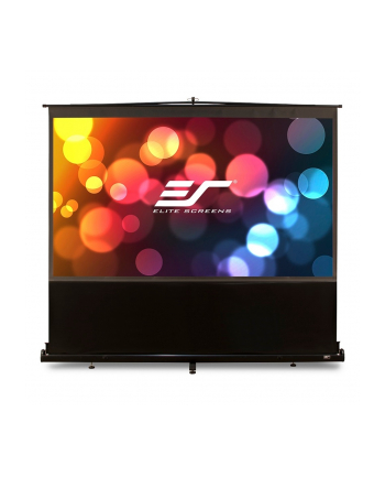 Elite Screens F84NWH ezCinema Portable Screen 84'' 16:9 / Diagonal 213.4cm, W 185.9cm x H 104.6cm / Black case / MaxWhite material / Gain 1.1 / 160° viewing angle / Telescoping support mechanism / Floor support feet / Built-in carrying han