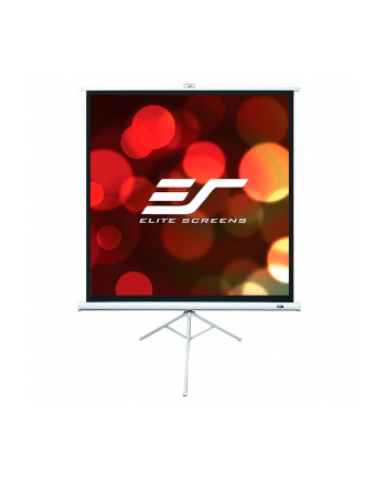 Elite Screens T99NWS1 Tripod Pull Up Screen 99'' 1:1 / Diagonal 247,5cm, W 177,8cm x H 177,8cm / White case / Standard keystone eliminator / 4-side black masking border (Top: 3.8cm) / 160 Degrees viewing angle / Auto locking system / Easy to cl