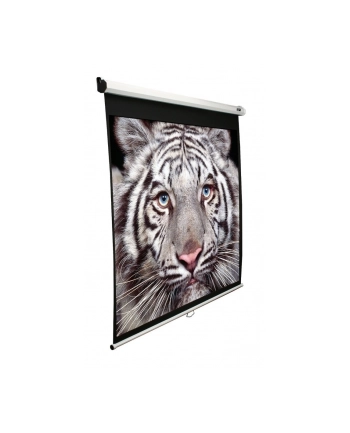 Elite Screens M150XWH2 Manual Pull Down Screen 150'' 16:9 / Diagonal 381cm, W 332cm x H 186.7cm / White case / 160° view angle / MaxWhite material / Gain 1.1 / Dual wall and ceiling installation / Auto-locking system nr 2