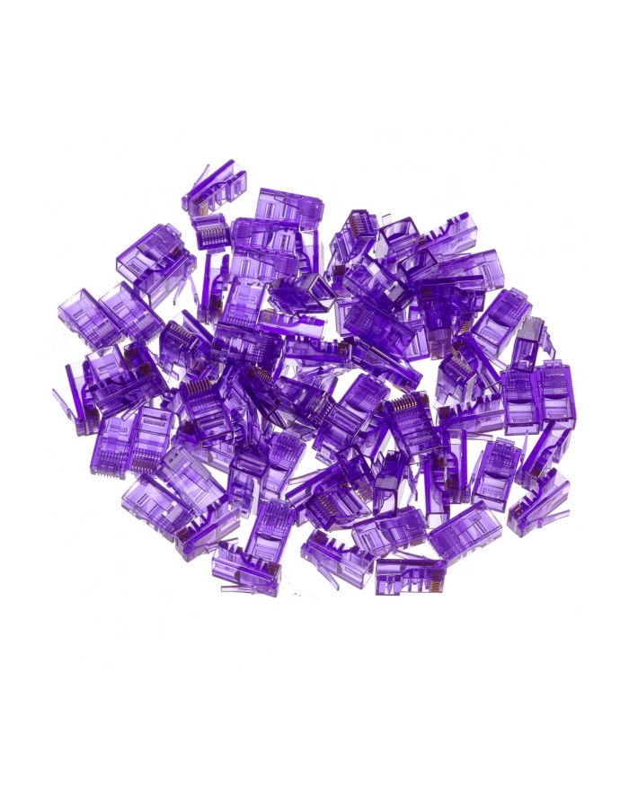 Netrack wtyk RJ45 8p8c UTP drut, kat. 5e (100 szt), fioletowy główny