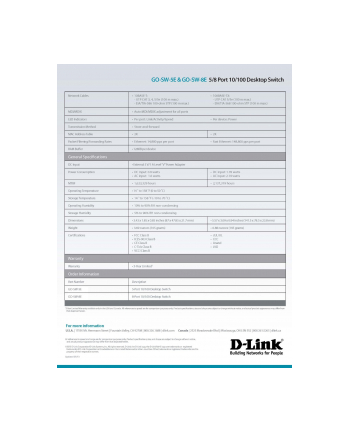 D-LinkGo 8 Port 10/100 Unmanaged Switch