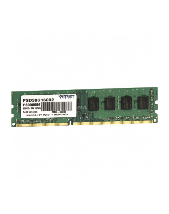 Patriot 8GB 1600MHz DDR3 Non-ECC CL11 DIMM 1.5V główny