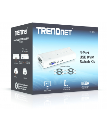 TRENDnet 4-Port USB KVM Switch Kit