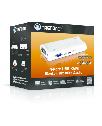 TRENDnet 4-Port USB KVM Switch Kit with Audio