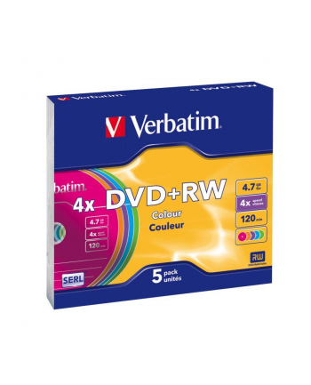 Verbatim DVD+RW [ slim jewel case 5 | 4.7GB | 4x | Colour ]