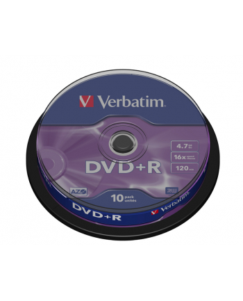 Verbatim DVD+R [ cake box 10 | 4.7GB | 16x | matte silver ]