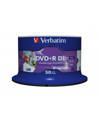 Verbatim DVD+R DL [ spindle 50 | 8,5GB | 8x | wide printable surface ]
