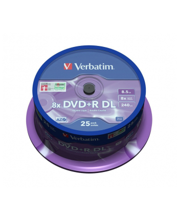 DVD+R DL Verbatim [ spindle 25 | 8,5GB | 8x |  MATT SILVER ]